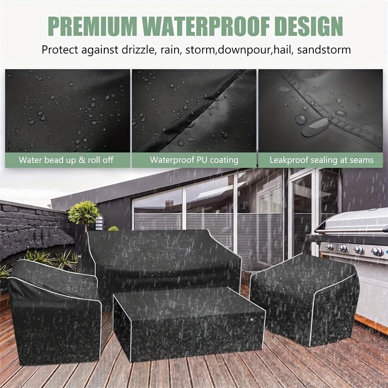 Outdoor Furniture Cover, 4 Counts Waterproof Reusable Dustproof Furniture Cover, Patio Sofa Set Covers for Garden Yard Party, Home Decor, Room Decor for Men, Home Essentials, Garden Supplies