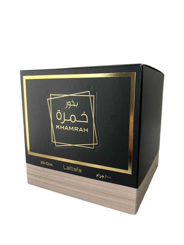 Lattafa Khamrah Incense Jar - Bukhoor - 100 Grams -Single Item, Non-Aerosol, Solid Form, Made in UAE Aroma Fragrance