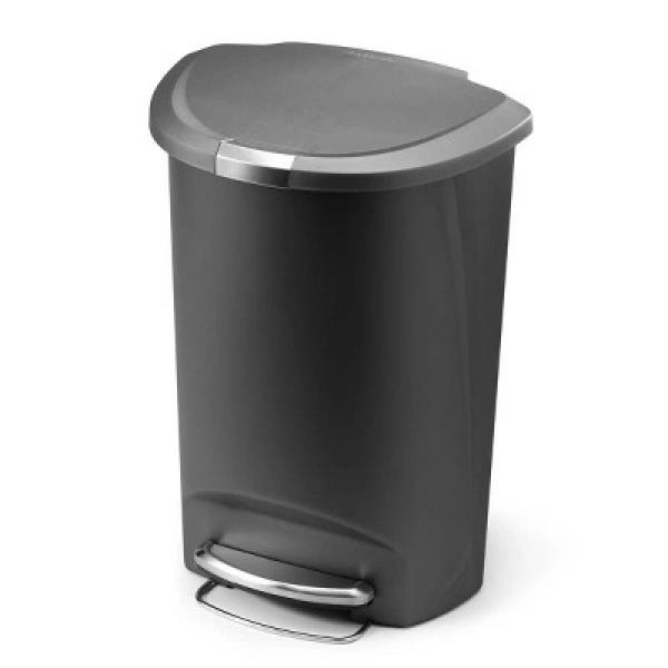 50L Semi Round Plastic Step Trash Can