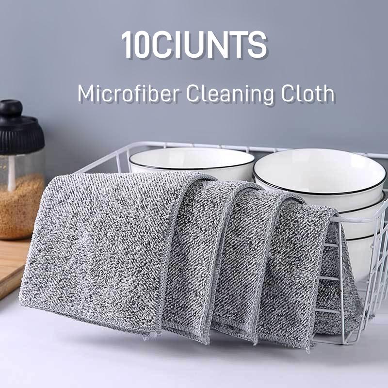 10 Counts Multifunction Thick Bamboo Charcoal Fiber Cleaning Cloth,Ultra Soft Absorbent Lint Free Streak Free Reusable Cleaning Towels for Household Kitchen Cleaning Premium Kitchen Cloth Dish Towels,Microfiber Cleaning Cloth