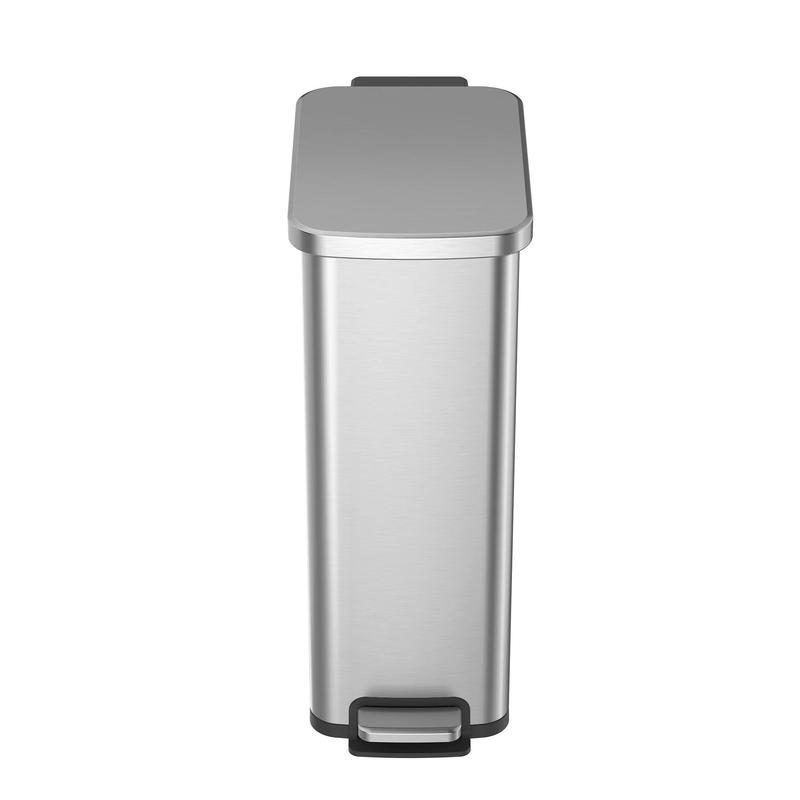 7.9 Gallon Slim Kitchen Step Trash Can, Stainless Steel Step Trash Can Smooth Bucket