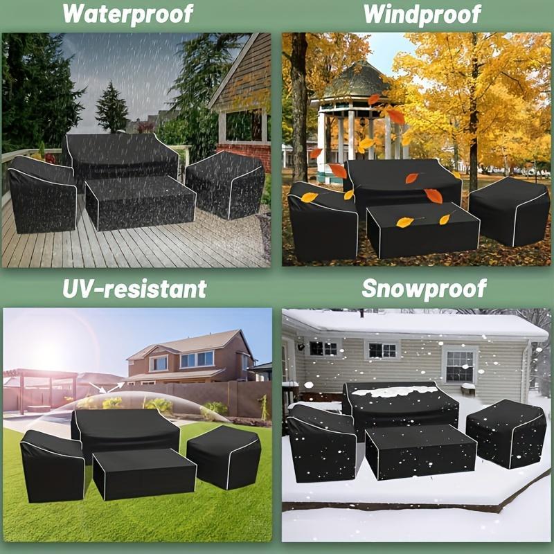 Outdoor Furniture Cover, 4 Counts Waterproof Reusable Dustproof Furniture Cover, Patio Sofa Set Covers for Garden Yard Party, Home Decor, Room Decor for Men, Home Essentials, Garden Supplies