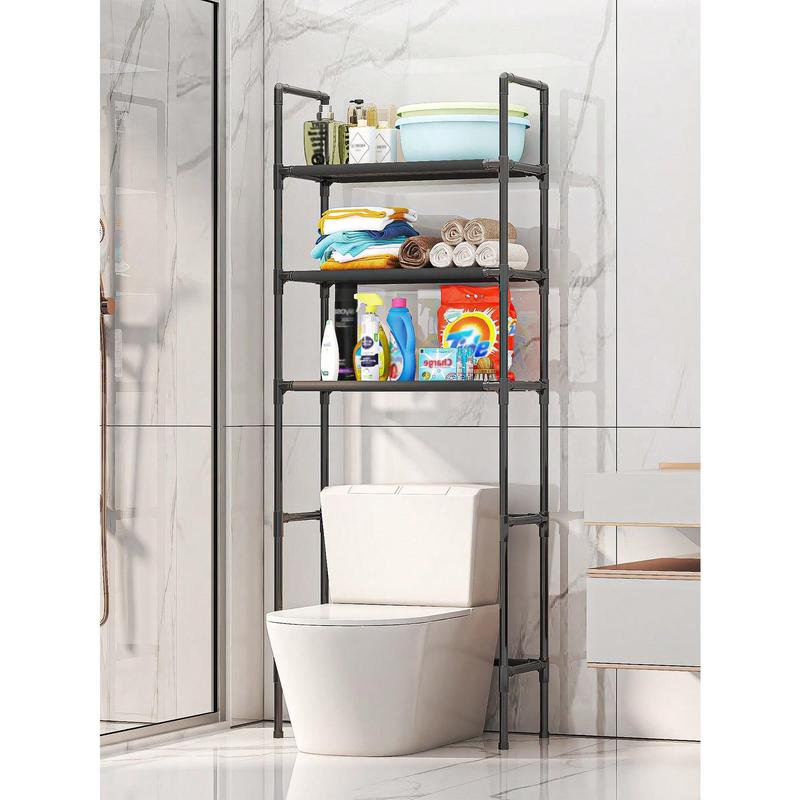 3-Layer Black Bathroom Storage Rack Set - Floor-Standing Toilet Rack & Basin Shelf Organizer organiser plastic