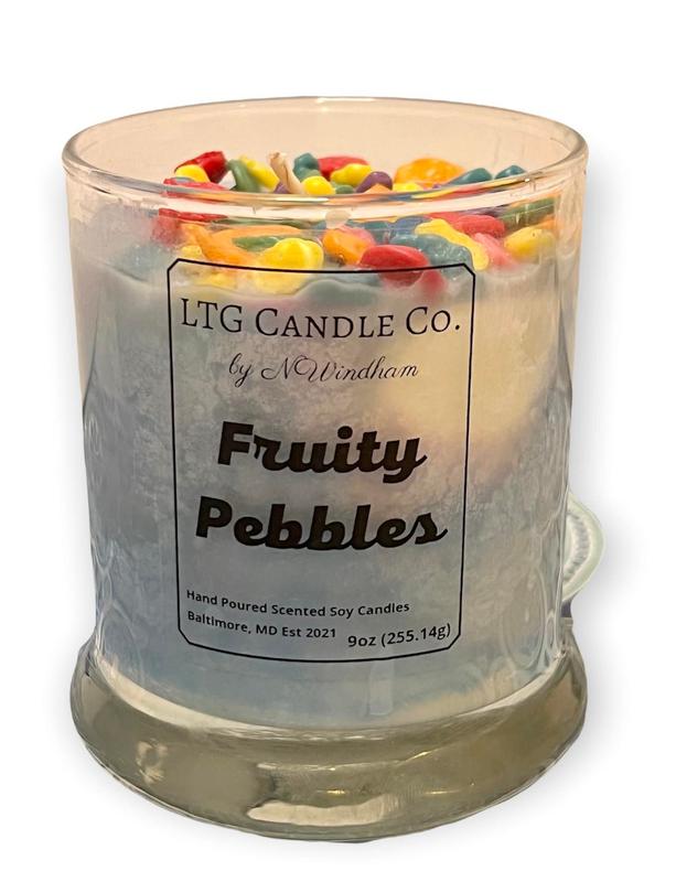 FRUITY PEBBLES Scented Candle - 100% Scented Soy Wax Candles, Cheerful Fruity Pebbles Aroma, Long Burn Time - Home Decor Candles Room Freshener