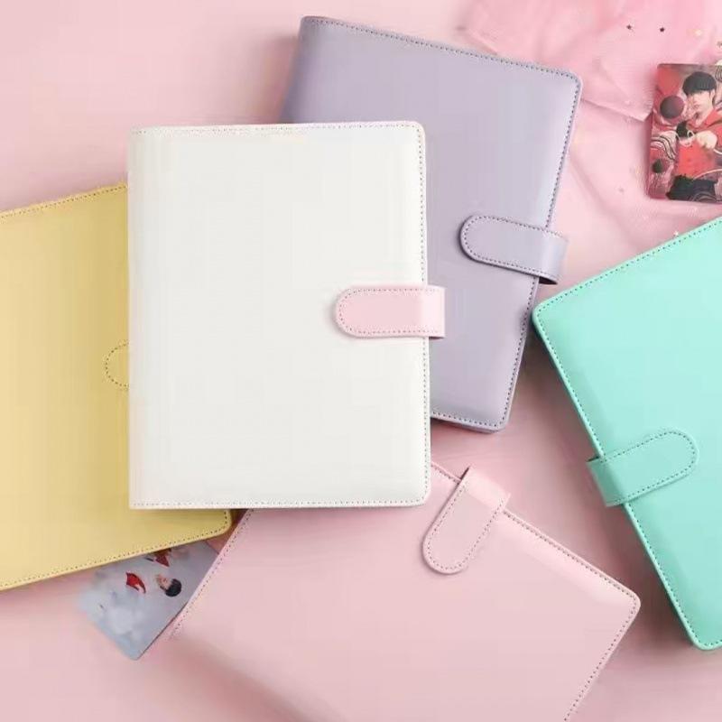 A5 Size Magnetic Snap Card Binder, 3-Inch Pop-Star Card Album, Card Storage, DIY Leather Photo Book Cover