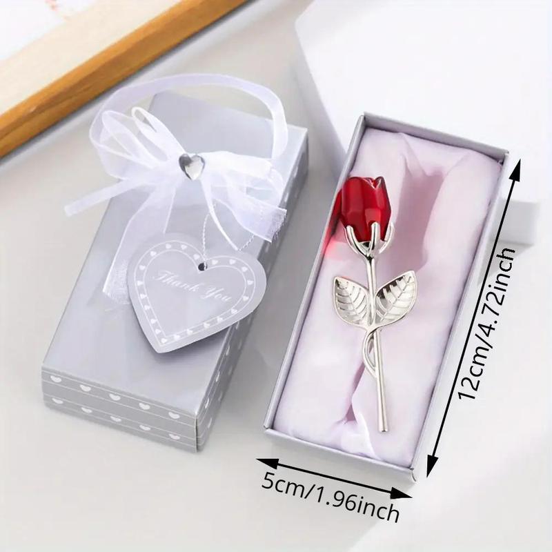 Christmas Artificial Crystal Glass Rose Ornaments, 1 2pcs Creative DIY Spring Artificial Flower for Home Desktop Decoration, Sweet Furniture Ornament, Birthday Gift Ideas, Men Gifts