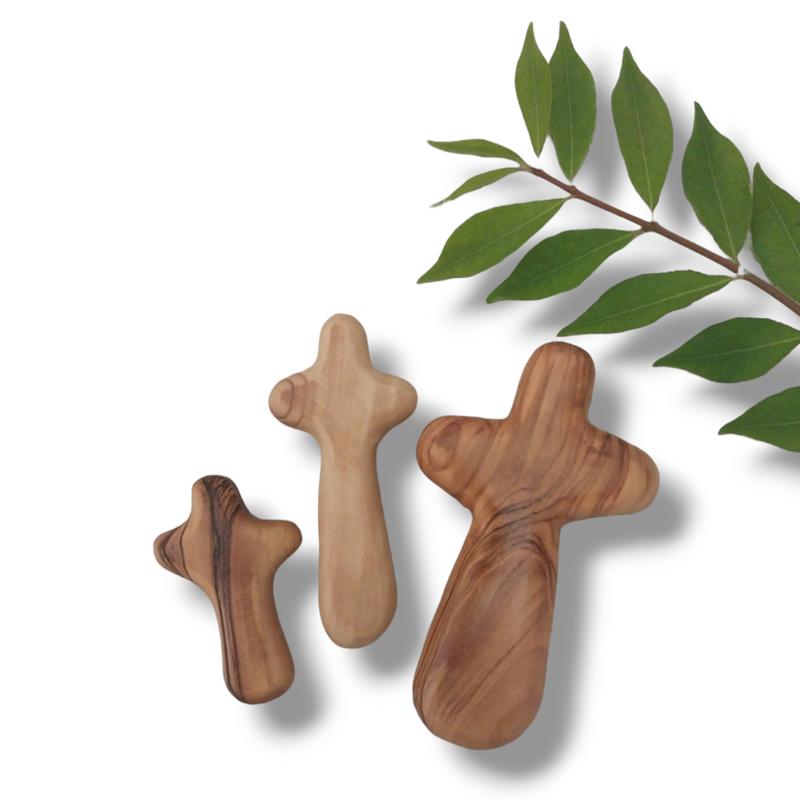 Olive Wood Comfort Cross from the Holy Land