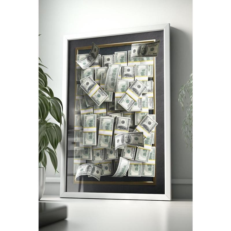 Cash Money Wall Art Decor Cash Man Cave Interior Wall Art Decor Stacks of Money Design Rich Wall Art Money Office Decor Gift For Him Print poster Artwork Room