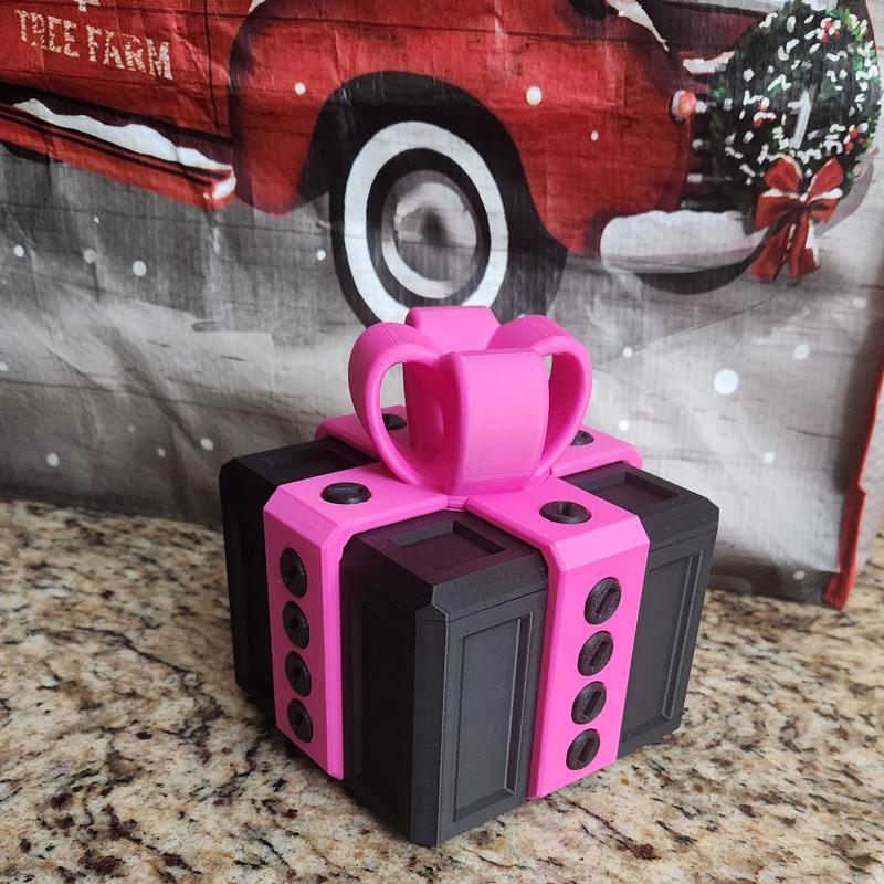 Annoying Gift Box - 20 Bolt Version - Key Hidden Under Bow - Many Colors! - Perfect for Christmas, Birthday, or Anniversary