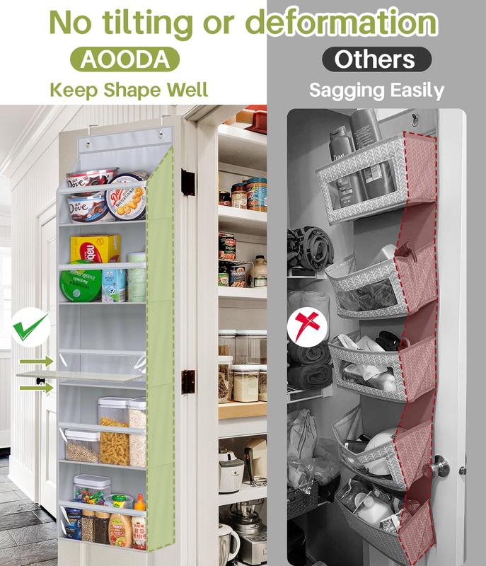 2 Pack Over the Door Organizer, Large Capacity Closet Door Hanging Organizer, Clear Deep Pockets Baby Organizer Storage for Nursery, Bathroom, Bedroom, Pantry, Diapers