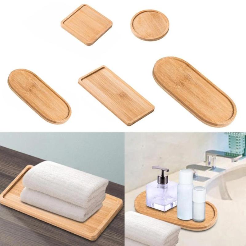 Wooden Soap Dispenser Tray, 1 Count Soap Storage Holder, Soap Dispenser Tray for Bathroom & Kitchen