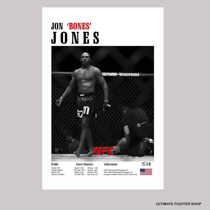 Jon Jones, Poster, UFC Poster, Poster Ideas, Fighter Poster, Athlete Motivation, Wall Decor Artwork Decorative