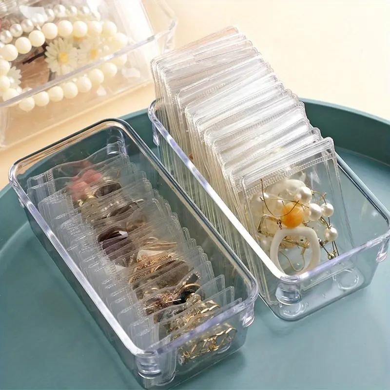 Clear Jewelry Storage Bag, 50pcs set PVC Jewelry Pouch, Jewelry Packing Bag, Small Zipper Bags for Storing Earring Ring Necklace, Jewelry Organizer, Small Business Supplies