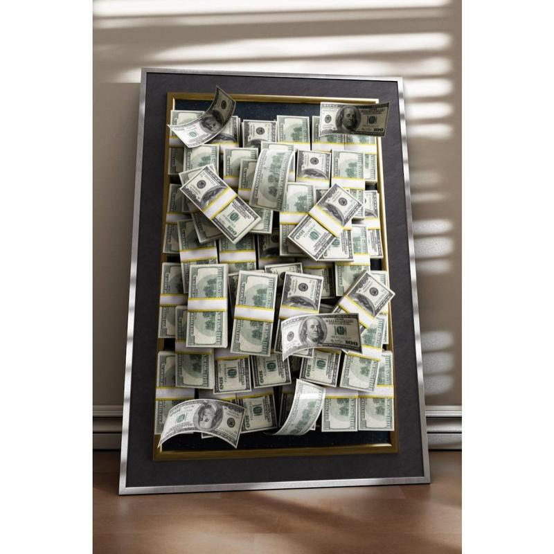 Cash Money Wall Art Decor Cash Man Cave Interior Wall Art Decor Stacks of Money Design Rich Wall Art Money Office Decor Gift For Him Print poster Artwork Room