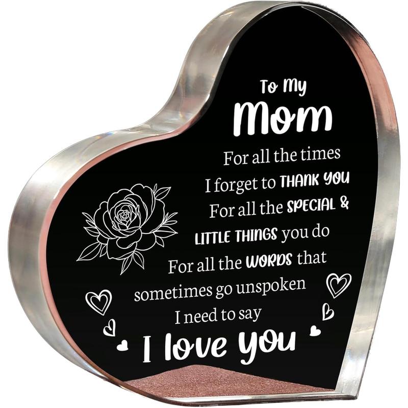 Gifts for Mom, Mom Birthday Gifts - Acrylic Keepsake 3.9x3.9 Inch - I Love You Mom Gifts from Son Daughter - Best Mothers Day Valentines Day Christmas Gifts for Mom