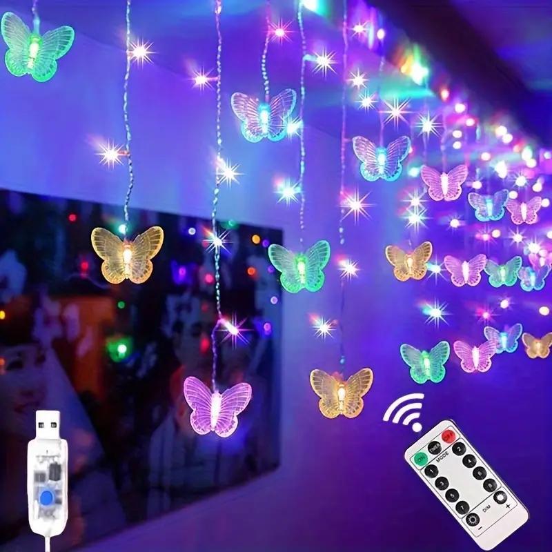 Butterfly Shaped LED String Light, 1 Count USB Charging String Light with Controller, Decorative Light for Home Party Wedding Christmas Festival