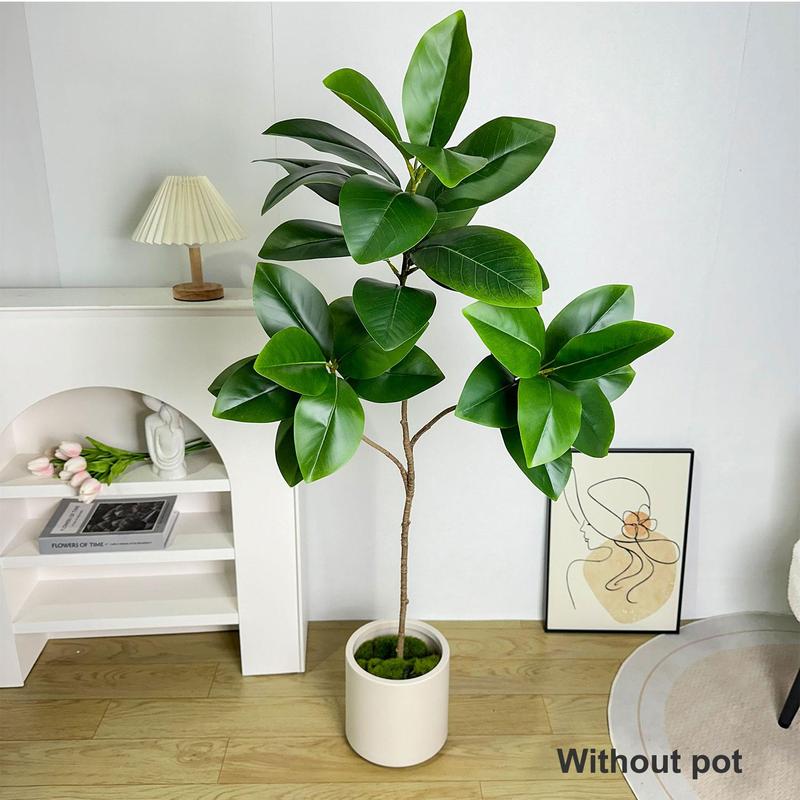 Artificial Ficus Tree Branch, 1 Count 2 Counts Decorative Large Simulated Plant, Realistic Fake Plant for Home & Garden Decor