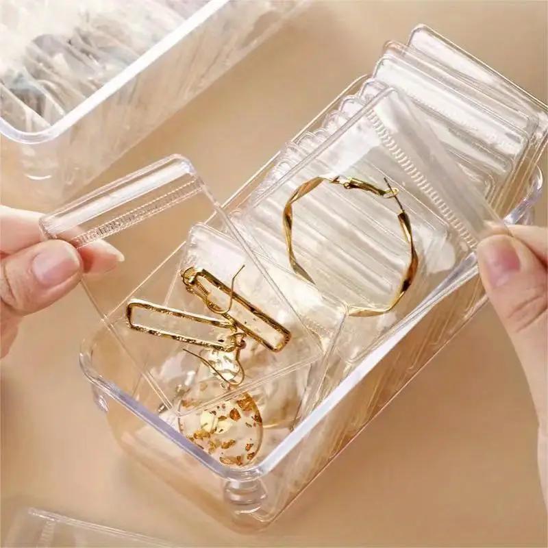 Clear Jewelry Storage Bag, 50pcs set PVC Jewelry Pouch, Jewelry Packing Bag, Small Zipper Bags for Storing Earring Ring Necklace, Jewelry Organizer, Small Business Supplies