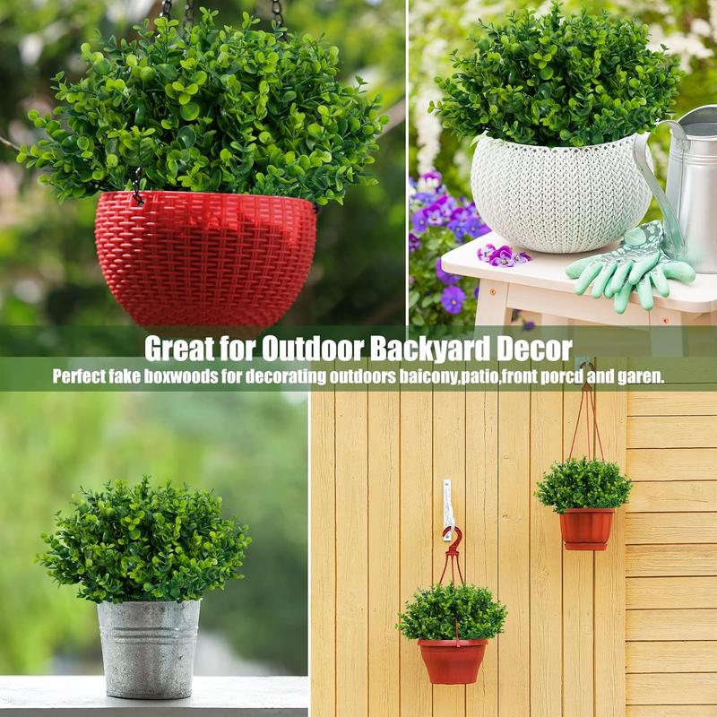 Artificial Greenery Plants Outdoor UV Resistant Fake Plants Boxwood Shrubs Grass,20 Bundles for Farmhouse Home Garden Office Patio Backyard Wedding and Indoor Outdoor Decoration