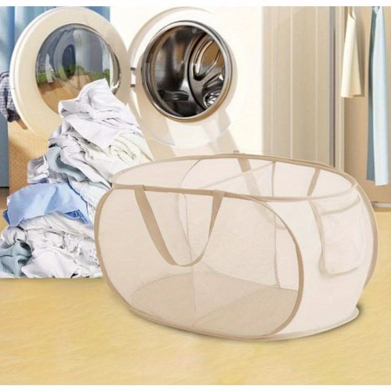 2 Pack Popup Mesh Laundry Basket Durable Handles Collapsible Laundry Baskets Foldable Clothes Hamper