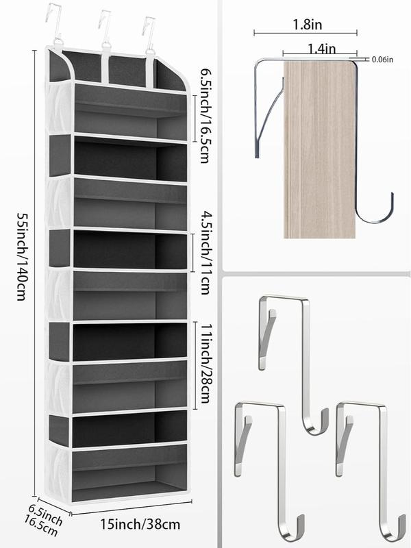 5 Pockets & 10 Mesh Pockets, Over The Door Storage Organizer with 44 lbs Weight Capacity for Bedroom, Bathroom, Nursery, Kidroom, Babyroom, Dorm Room