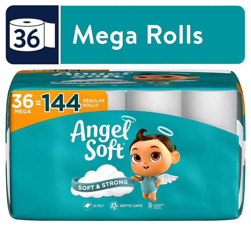 Angel Soft 2-Ply Toilet Paper, 36 Mega Rolls