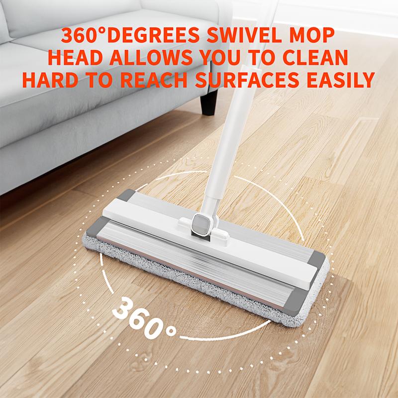 Flat Spin Mop & Bucket with Wringer Set, Hand-Free Floor Cleaning System Separates Water, 360 Rotating Mop with Washable Microfiber Pads, Household Cleaning Tool mop clean  mop