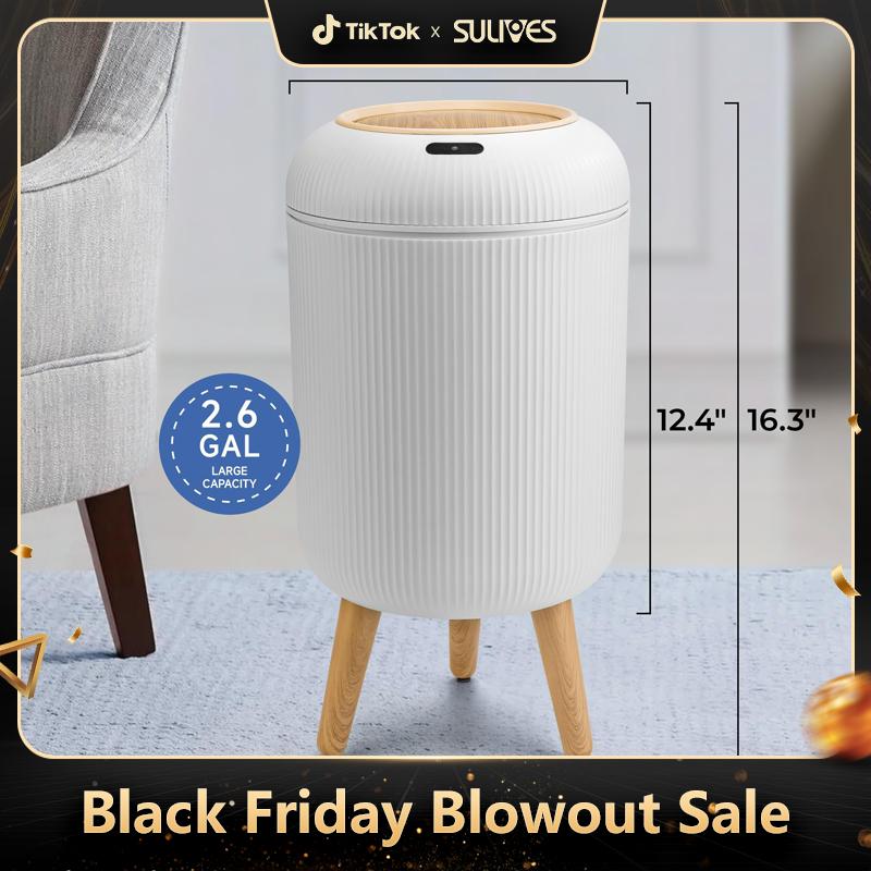 Pukomc Motion Sensor Trash Can with Lid, Touchless Trash Can, Automatic Waterproof Garbage Can Plastic Trash Bins Suitable for Kitchen, Bathroom, Bedroom, Living Room, Office, Outdoor (White) Durable dryflush toilet