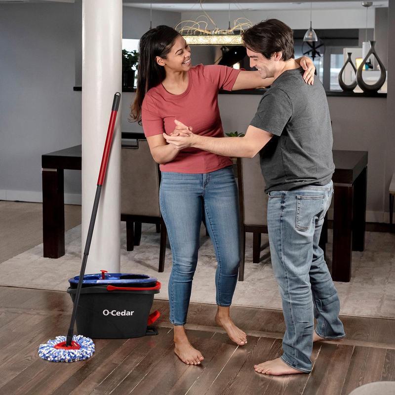 O-Cedar RinseClean Clean Water Spin Mop and Bucket System | Clean with Clean Water | Removes 99% of Bacteria 1306