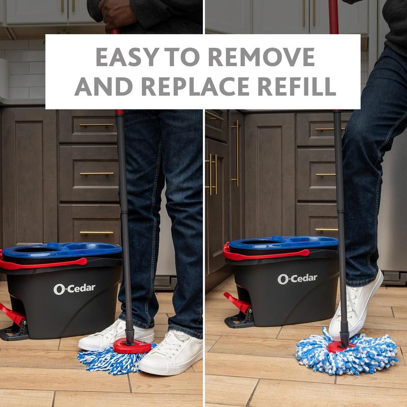 O-Cedar RinseClean Clean Water Spin Mop and Bucket System | Clean with Clean Water | Removes 99% of Bacteria 1306