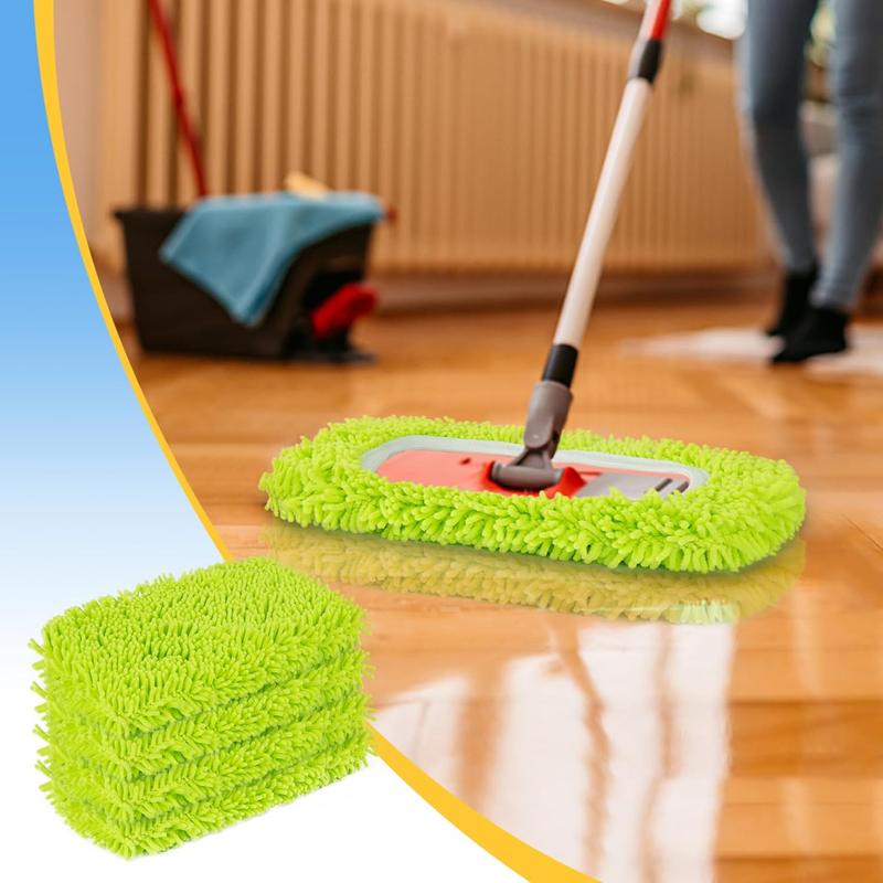 Reusable Dry Sweeping Cloths Microfiber Wet Mop Pads Compatible with Swiffer Sweeper Mop Replacement Sweeping Mopping pad Refills for Hardwood Surface Floor Cleaning (4PCS)