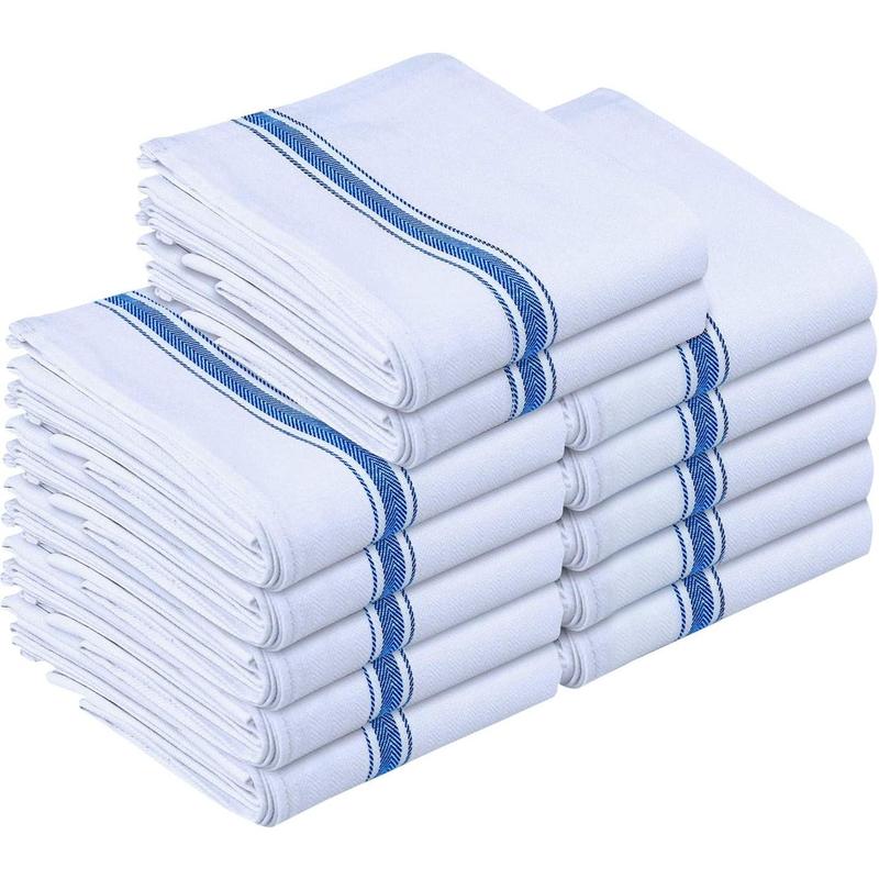 Towels Dish Towels, 15 x 25 Inches,Ring Spun Cotton Super Absorbent Linen Kitchen Towels, Soft Reusable Cleaning Bar and Tea Towels Set (6 Pack)