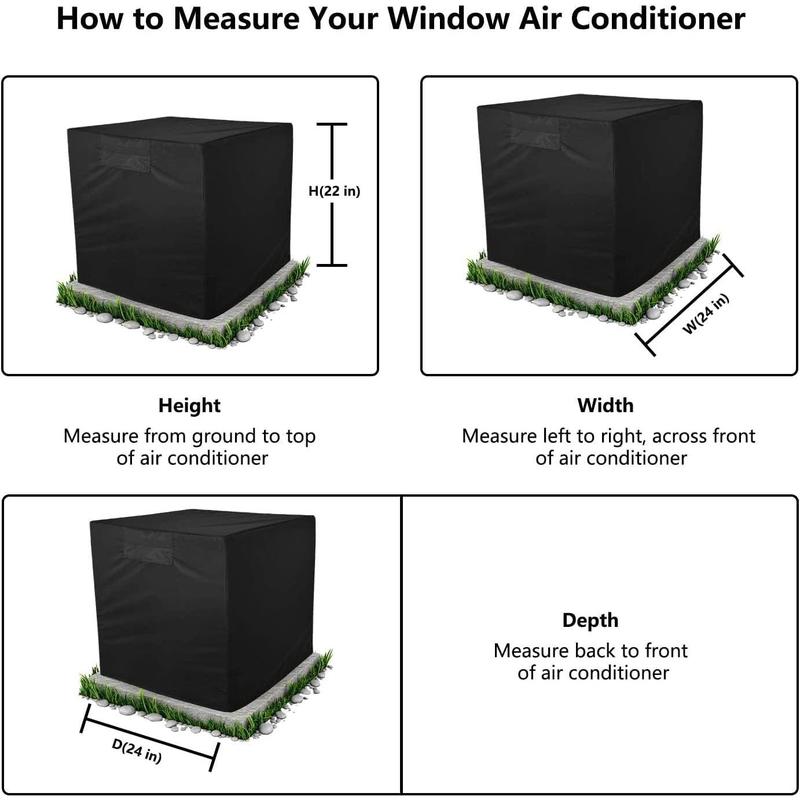 Central Air Conditioner Covers for Outside Units Heavy Duty Ac Cover for Outdoor Unit Square Winter Withstand The Rain and Snow, Or Nuts Fit Up to 24x24x22 inchs