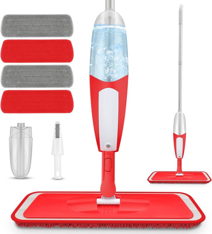 Spray Mop for Floor Cleaning,  Floor Mop Microfiber Spray Mop Dry Wet Mop Dust Mop with 4 Reusable Mop Pads & 550ML Refillable Bottle for Cleaning Laminate, Tile, , Hardwood Floor