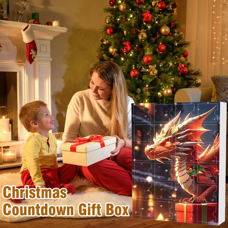 2024 Christmas Countdown Calendar, 1 Set Cute Dragon Baby Design 24 Days Surprise Gifts Christmas Countdown Calendar, Festive & Party Supplies