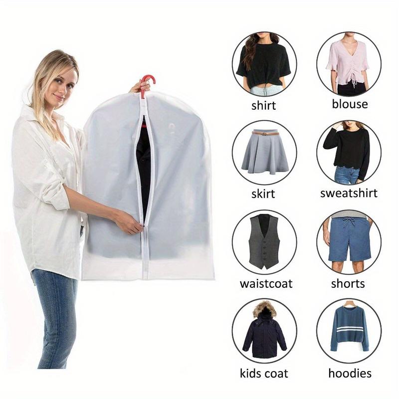 13pcs  set Suit Bags for Closet Storage Hanging Garment Bag Lightweight Clear Full Zipper Suit Bags (Set of 12) Breathable Garment Cover for Suit