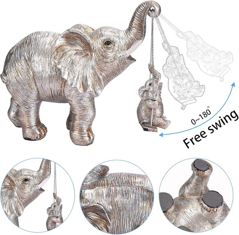 Elephant Statue. Elephant Decor Brings Good Luck, Health, Strength. Elephant Gifts for Women, Mom Gifts. Decorations Applicable Home, Office, Bookshelf TV Stand, Shelf, Living Room - FREE 2 DAY SHIPPING