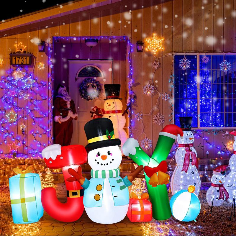 8FT Huge Blow Up Christmas Snowman Inflatables Lighted Christmas Outdoor Inflatable Decorations, Xmas Inflatables Snowman for Lawn Yard Holiday Party