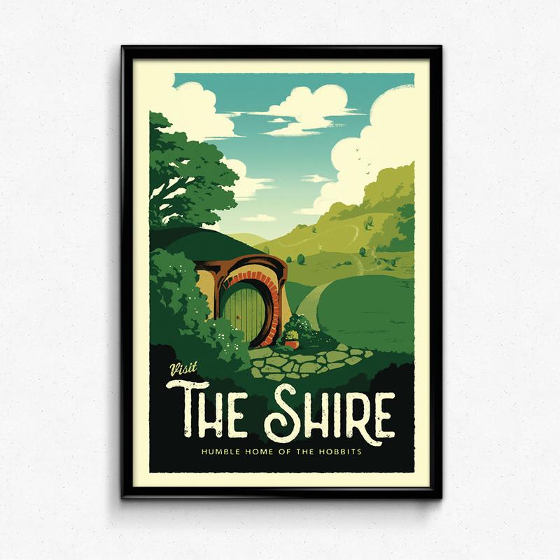 The Shire Travel Poster - Wall Decor Artwork LOTR Gift