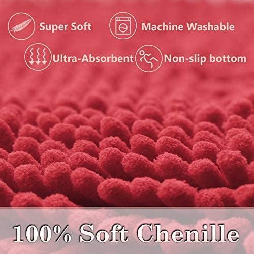 Red Bathroom Rugs Non Slip Thick Bath Mat Sets 3 count, Thickened Bath Mats for Bathroom,Bath Rugs Quick Dry Machine Washable for Shower Mat-Rugs for Living Room-Christmas Decorations Bathroom Set