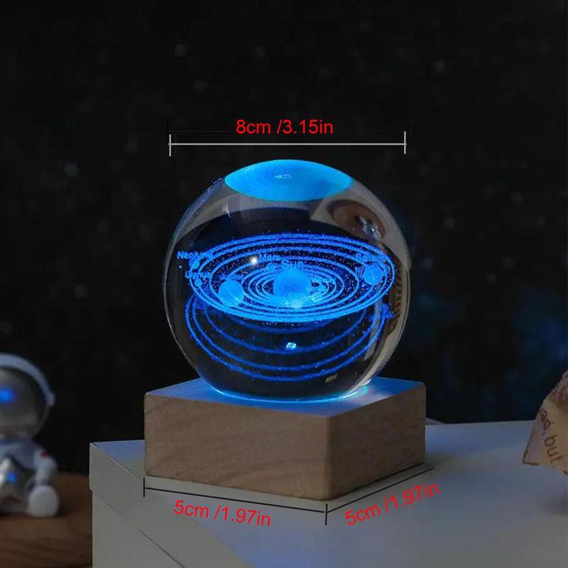 Random Color Crystal Ball With Square Base, 1 Count Creative Decoration Craft, Desktop Decor For Home Office Bathroom