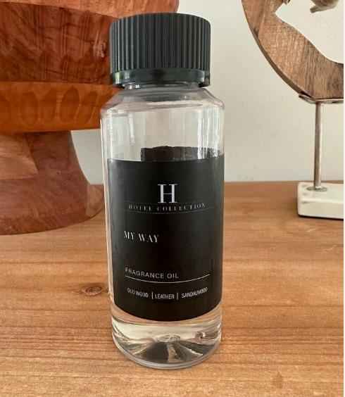 2 Hotel Collection - My Way Essential Oil Scent Luxury Hotel Inspired Aromatherapy Scent Diffuser Oil - Lush Sandalwood, Warm Virginia Cedar, and Beautiful Iris - for Essential Oil Diffusers  Fragrance Freshener Scented Bottle Room Perfume  Pack Lemon