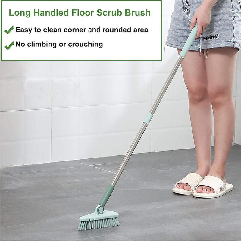 Shower Scrubber, Long Handle Bathroom Cleaning Brush, Bendable Head Bath Tub And Tile Scrub Brush, No Dead Corner Cleaning Brush For Bathroom, Bathroom Accessories