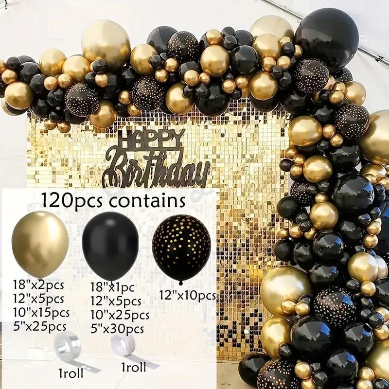 Balloon Garland Arch Kit, 120pcs set Mixed Color Balloons Set, Luxurious Decoration Supplies for Wedding Birthday Festival Party