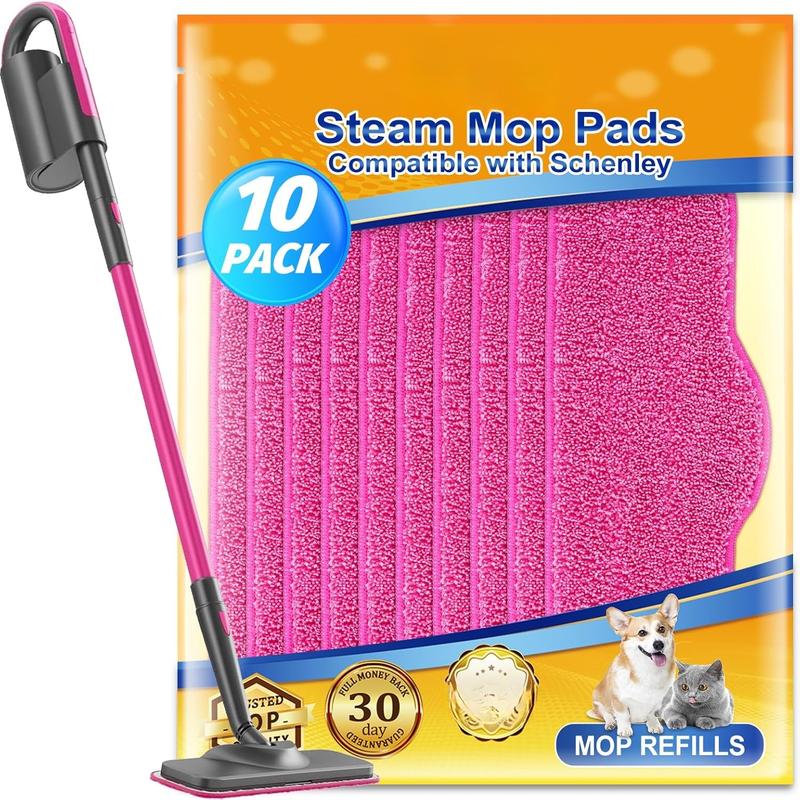 Microfiber Steam Mop Pads Compatible with Schenley Steam Mop Cleaner, Washable and Reusable Replacement Mop Pads Accessories 10 Pack