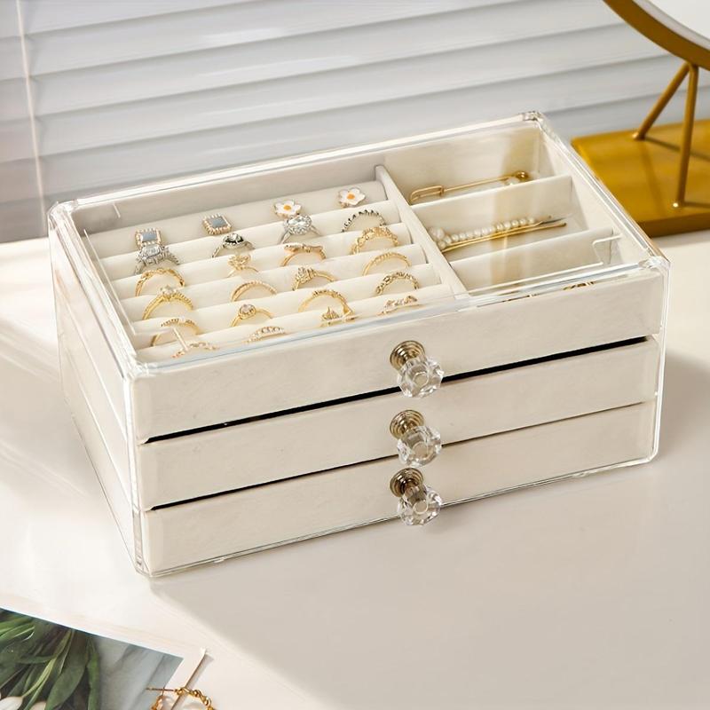 Jewelry Storage Box, 1 Count Multi Layer Jewelry Organizer, Jewelry Display Box, Home Organizer for Jewelry, Earrings, Rings, Necklaces