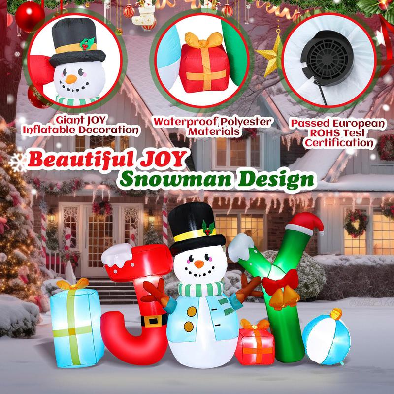 8FT Huge Blow Up Christmas Snowman Inflatables Lighted Christmas Outdoor Inflatable Decorations, Xmas Inflatables Snowman for Lawn Yard Holiday Party