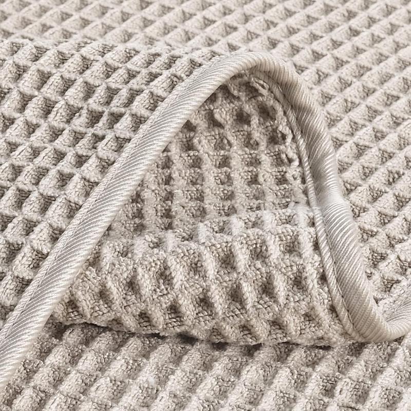 Microfiber Lint Free Washcloth  Towel, 13 x 13 in, 4 Pack (Beige, Waffle Weave)