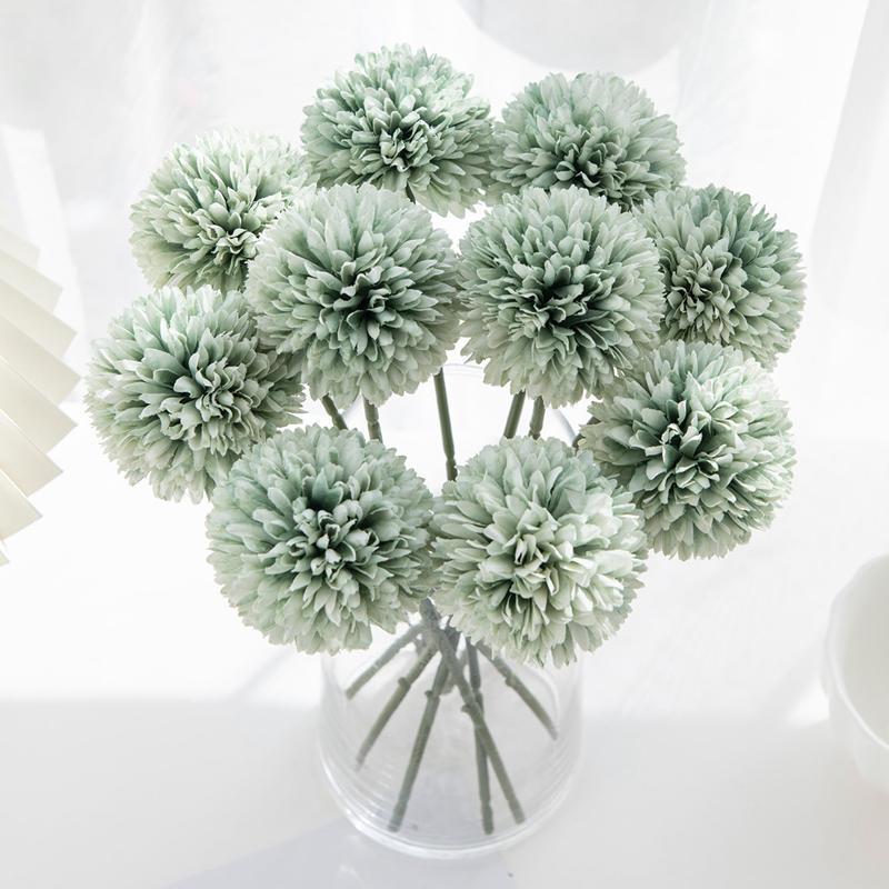 Artificial Pompon Flower, 2pcs Creative Diy Spring Fake Flower Bouquet, Decorative Flowers for Home & Wedding Party Decor, Decoration Home Ideas, Home Decor