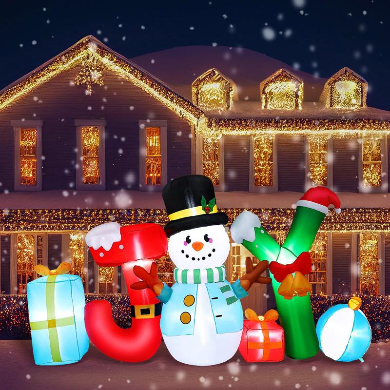 8FT Huge Blow Up Christmas Snowman Inflatables Lighted Christmas Outdoor Inflatable Decorations, Xmas Inflatables Snowman for Lawn Yard Holiday Party